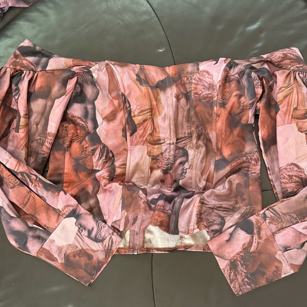 Off the shoulder Baroque Printed Corset